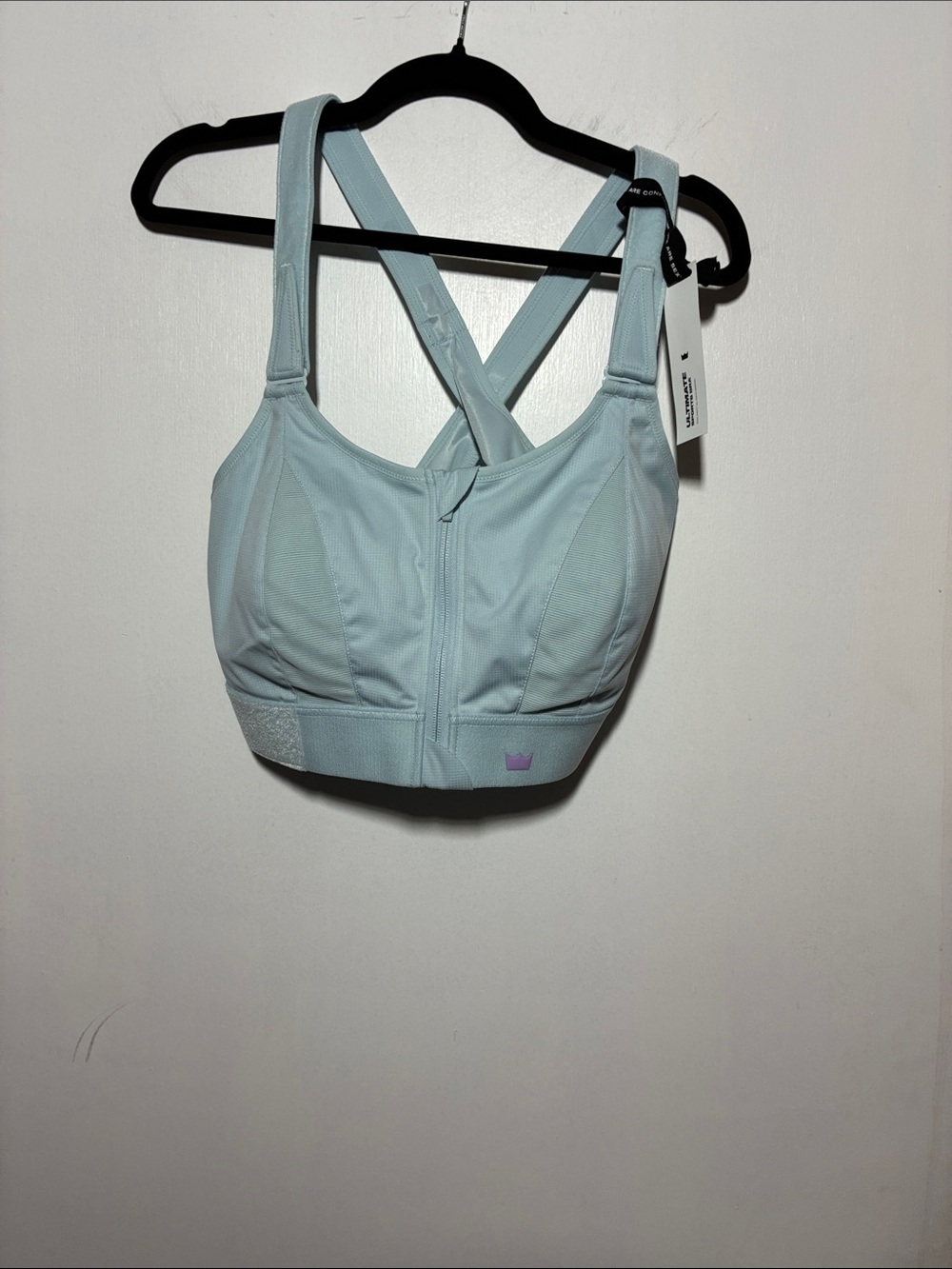 Shefit High Support Front-Zip Sports Bra - Light Blue